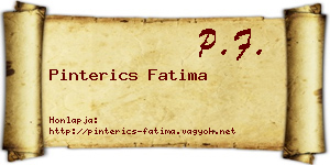 Pinterics Fatima névjegykártya